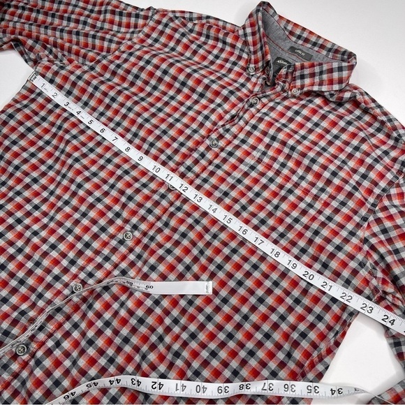 Eddie Bauer Flannel Shirt Plaid Button Red Grey Gorp Outdoor Grunge Western Fall - Picture 9 of 13